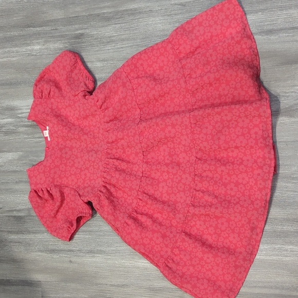 Cat & Jack Layered Floral Pink Valentine Dress - Picture 1 of 6